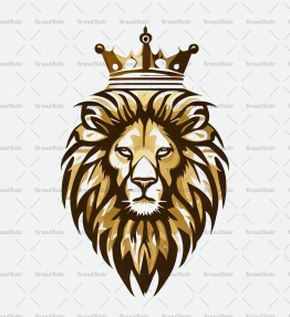 Majestätischer Löwe und Krone